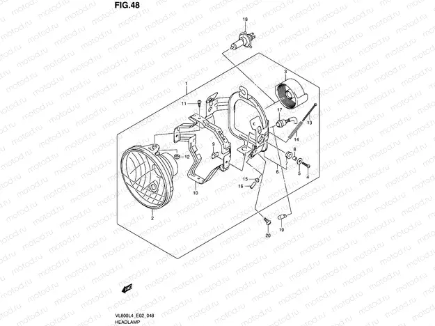 48 - HEADLAMP (VL800CL4 E02)