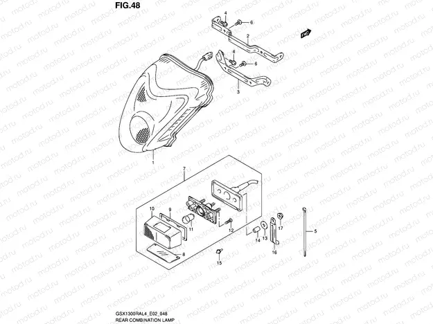 48 - REAR COMBINATION LAMP (GSX1300RAL4 E19)