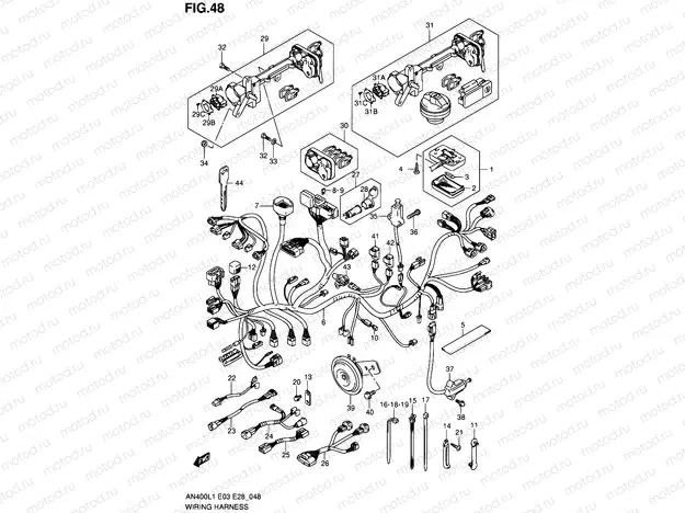 48 - WIRING HARNESS (AN400ZAL1 E28)
