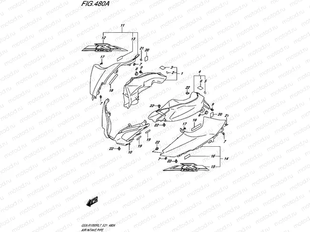 480A - AIR INTAKE PIPE (GSX-R1000RL7 E21)