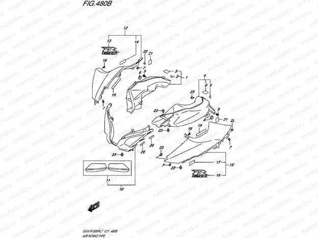 480B - AIR INTAKE PIPE (GSX-R1000RZL7 E21)