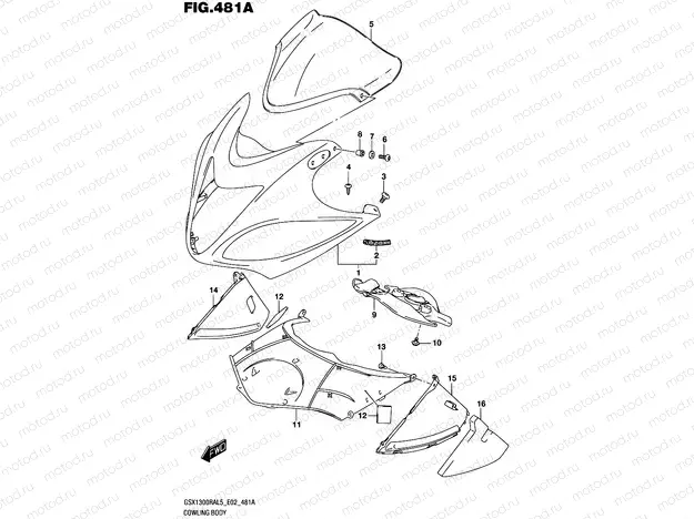 481A - COWLING BODY (GSX1300RAL5 E02)