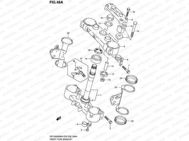 48A - FRONT FORK BRACKET (MODEL K7/K8/K9)