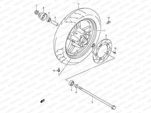 48A - FRONT WHEEL (MODEL Y/K1)