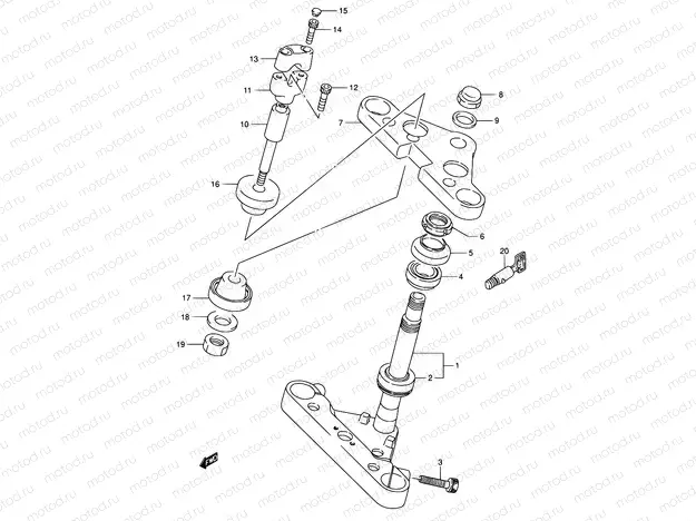 48A - STEERING STEM (MODEL Y/K1/K2/K3)