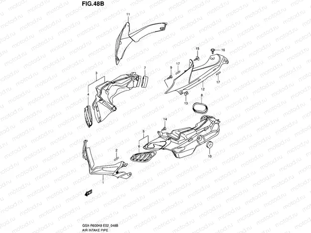 48B - AIR INTAKE PIPE (MODEL L0)