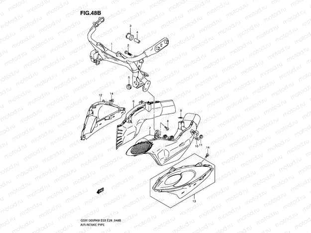 48B - AIR INTAKE PIPE (MODEL L0)
