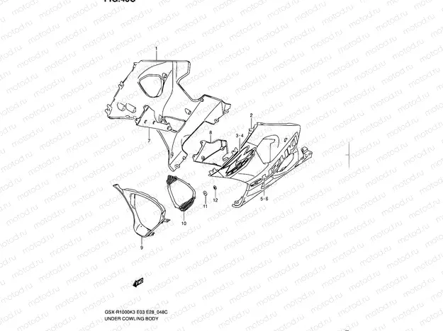 48C - UNDER COWLING (GSX-R1000ZK4 E28)