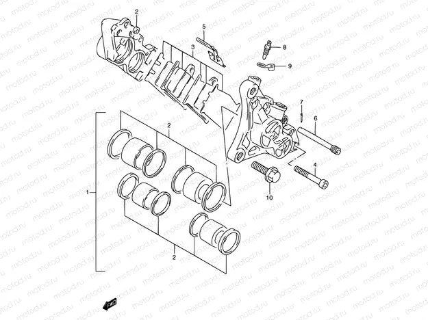 49 - FRONT CALIPER (GSF1200T/V/W/X/Y/ST/SV/SW/SX/SY)