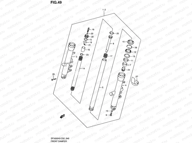 49 - FRONT DAMPER (SFV650K9/UK9/L0/UL0)