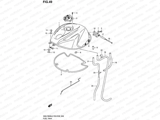 49 - FUEL TANK (GSX-R600L2 E28)