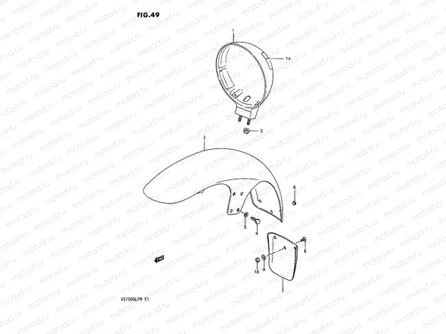 49 - HEADLAMP HOUSING - FRONT FENDER