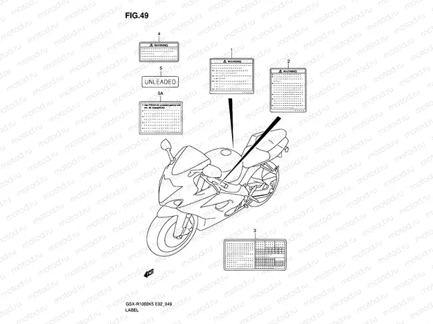 49 - LABEL (GSX-R1000K5 E02,E19,U2E19,E24,P37)