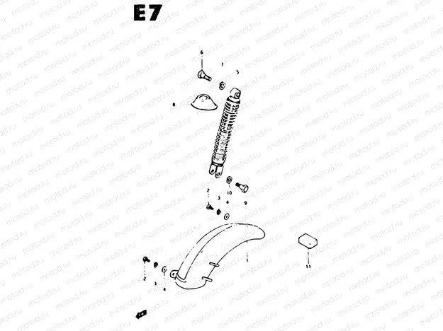 49 - REAR FENDER - REAR SHOCK ABSORBER