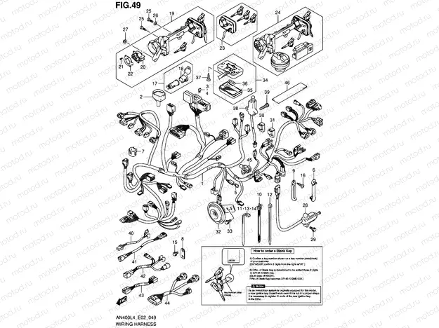49 - WIRING HARNESS (AN400ZAL4 E19)