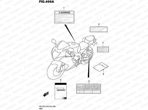 496A - LABEL (GSX-R750L5 E03)