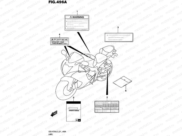 496A - LABEL (GSX-R750L5 E21)