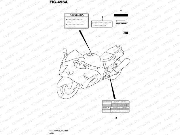 496A - LABEL (GSX1300RAL5 E02)