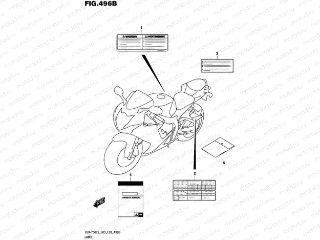 496B - LABEL (GSX-R750L5 E28)