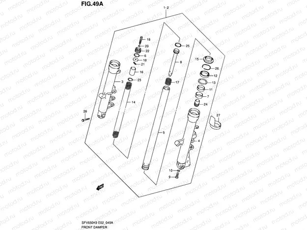 49A - FRONT DAMPER (SFV650AK9/UAK9/AL0/UAL0)
