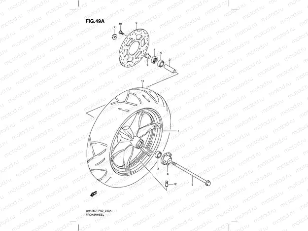 49A - FRONT WHEEL (MODEL EXECUTIVE P19 AND RACING P19)