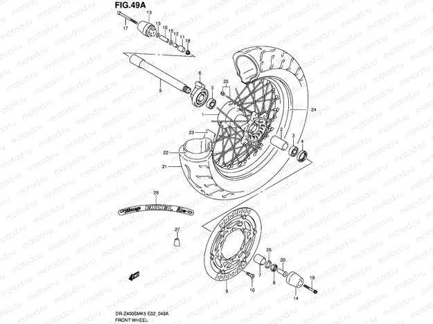 49A - FRONT WHEEL (MODEL K7/K8/K9)