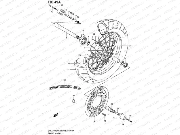 49A - FRONT WHEEL (MODEL K7/K8/K9)