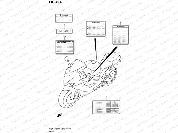49A - LABEL (GSX-R1000K6 E02,E19,U2E19,E24,P37)