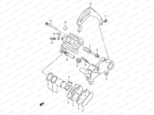 49A - REAR CALIPER (MODEL N/P)