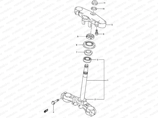 49A - STEERING STEM (SV650SX/SUX/SY/SUY)