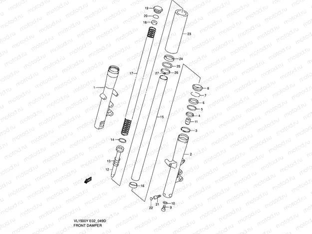 49D - FRONT DAMPER (MODEL K2/K3/K4)