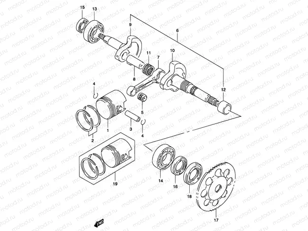4B - CRANKSHAFT (MODEL AY50 K3/K4)