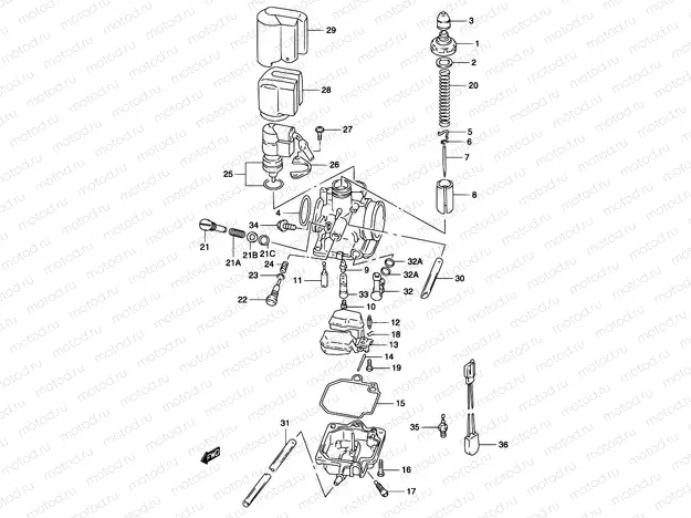 5 - CARBURETOR (MODEL AY50WR K1/K2)