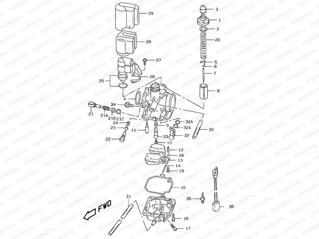 5 - CARBURETOR (MODEL AY50W/WR V/W/X/Y)