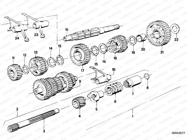 5-speed sports gearbox parts