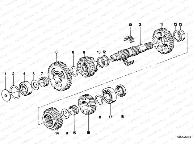 5 speed transmission-output shaft