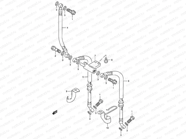 50 - FRONT BRAKE HOSE (GSF1200ST/SV/SW/SX/SY)