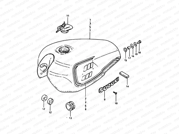 50 - FUEL TANK (GSX1100X/EX : 24L)
