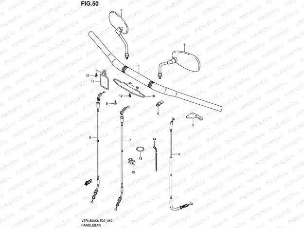 50 - HANDLEBAR (MODEL K6/K7/K8)
