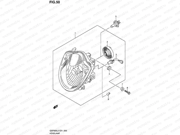50 - HEADLAMP (GSF650L2 E21)