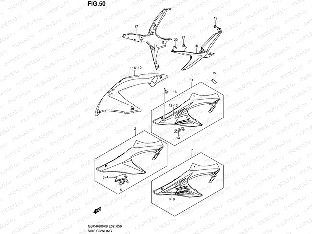 50 - SIDE COWLING (MODEL K8)