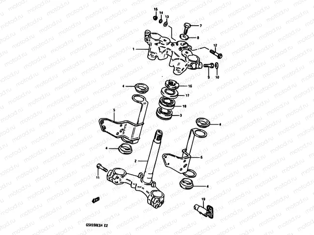 50 - STEERING STEM (GSX550EF/EUF/EG/EUG/EUH)