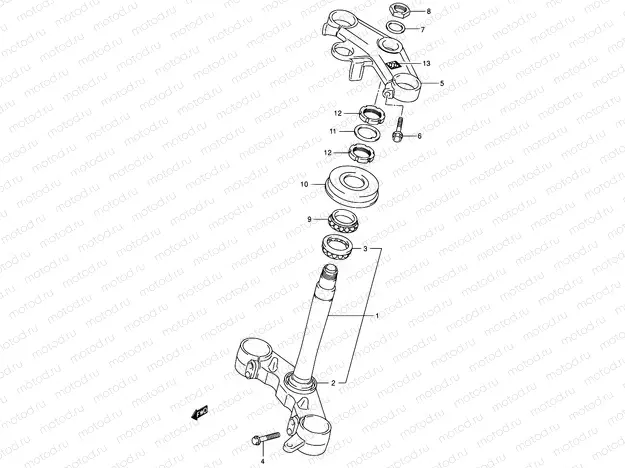 50 - STEERING STEM (SV1000S/S1/S2)