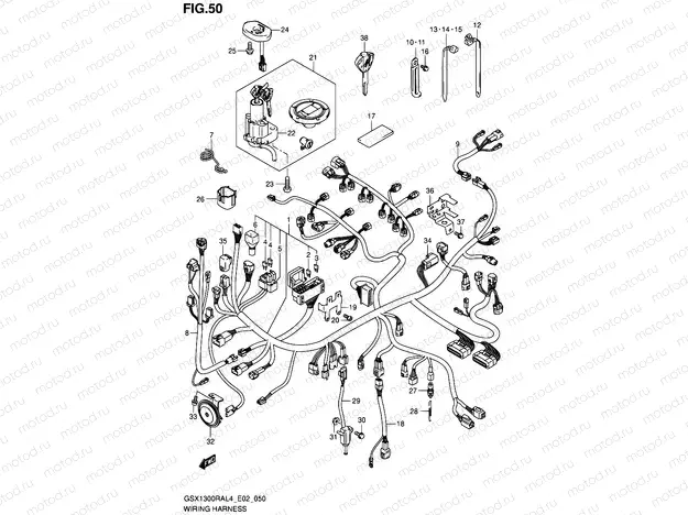 50 - WIRING HARNESS (GSX1300RAL4 E02)