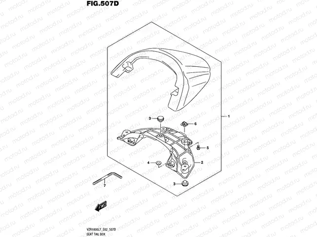507D - SEAT TAIL BOX (FOR PGZ) (VZR1800BZL7 E19)