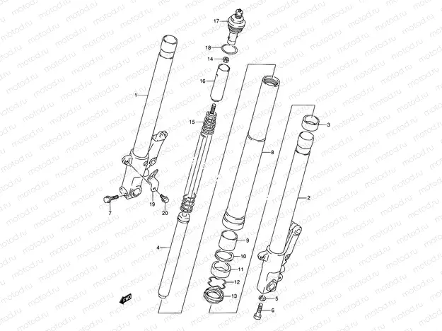 50A - FRONT DAMPER (MODEL S/T/V/W)