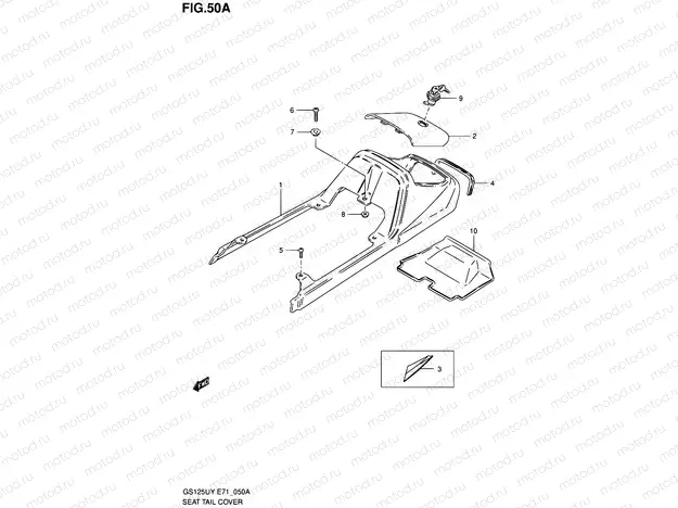 50A - SEAT TAIL COVER (MODEL Y/GS125SUK1 P91)