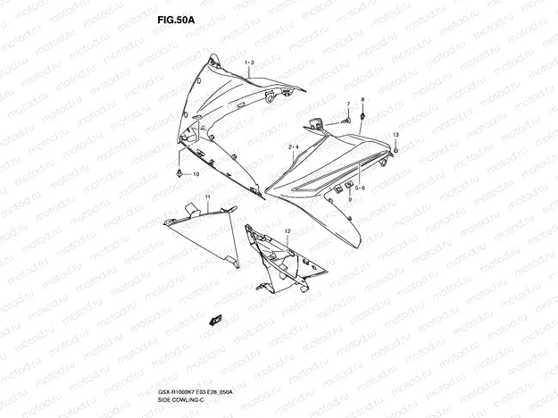 50A - SIDE COWLING (MODEL K8)