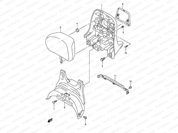 50B - PILLION RIDER HANDLE (CENTER)(MODEL K5/K6)