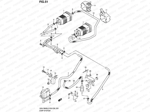51 - EVAP SYSTEM (GSX-R600L2 E33)